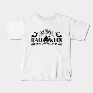 halloween design my first halloween text art Kids T-Shirt